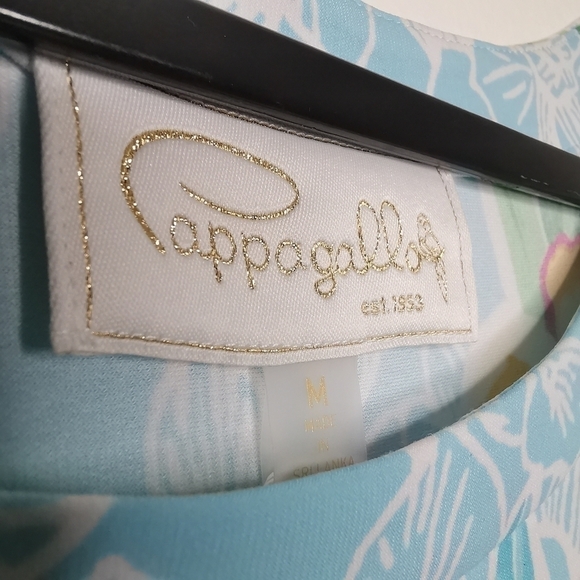 NWT Cappagallo Women’s Medium Erika Ice Blue  Floral Dress Tropical Lightweight - Picture 6 of 14